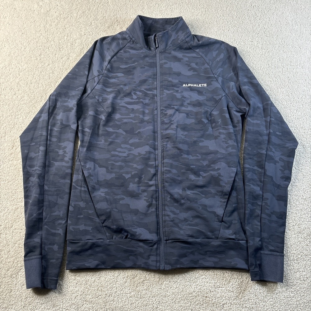 Alphalete Mens Pro Elite Full Zip Jacket‎ Camo Athleisure Gym Workout Medium
